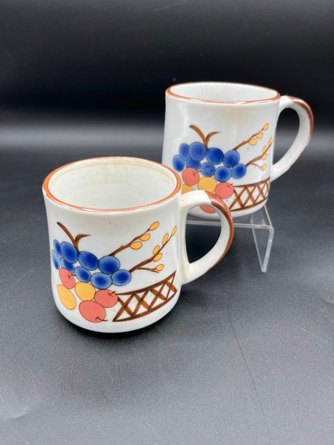 Vintage Ceramic Stoneware MUGS. Set of Two 382 Etsy