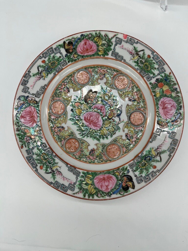Set of 4 Antique Chinese Rose Medallion Plates 10 Etsy