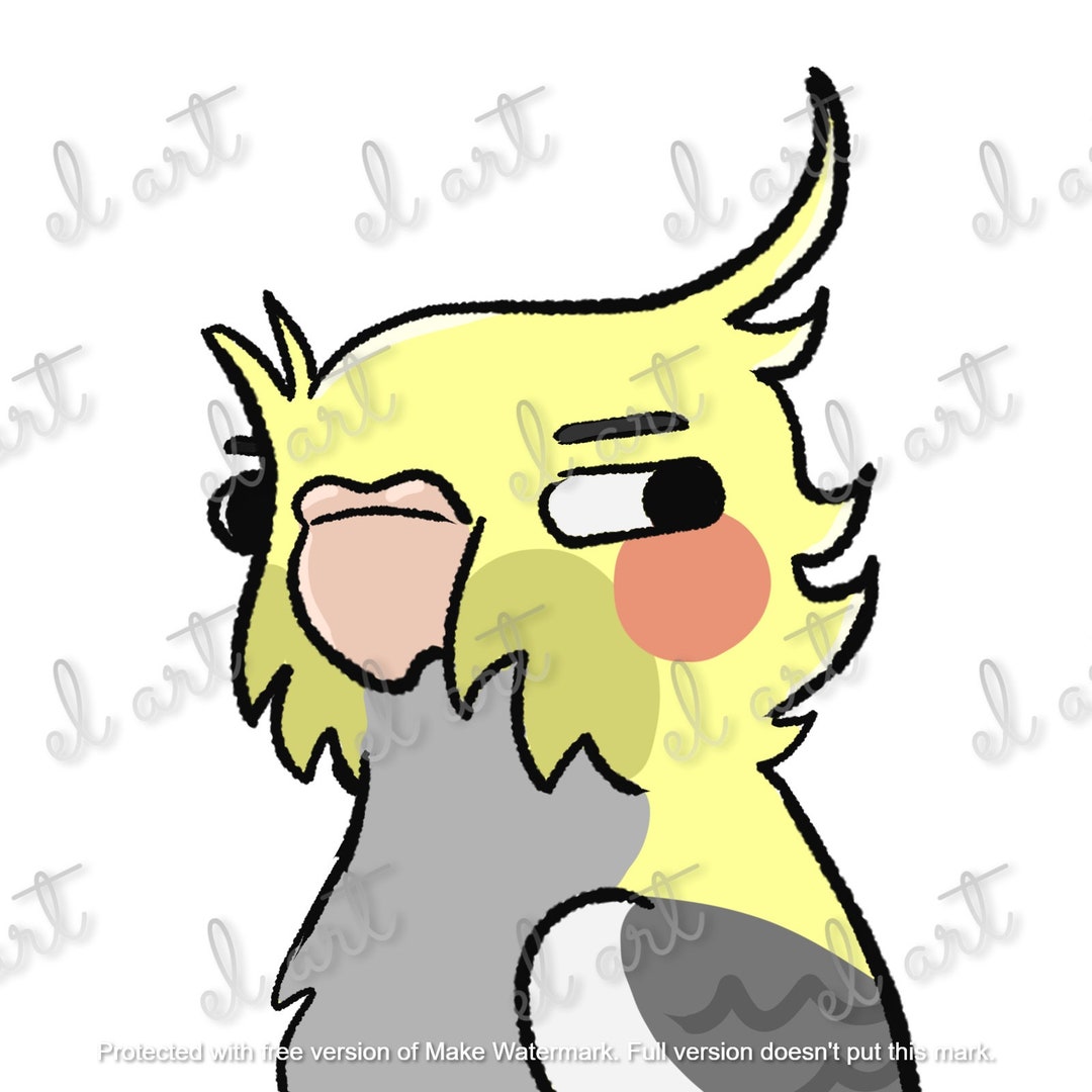 Cockatiel MOOD PACK Cartoon Half Portrait Etsy