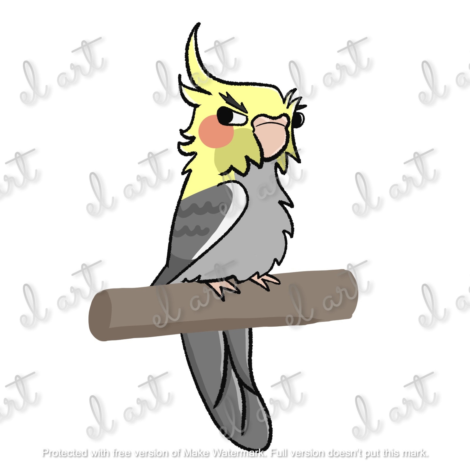 Cockatiel MOOD PACK Cartoon Full Portrait Etsy