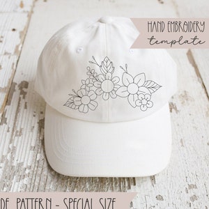 TTT_MSW×ACRMTSM FLOWER EMBROIDERY CAP Embroidery Floral Hat, Outdoorsy Hat, Adult Unisex