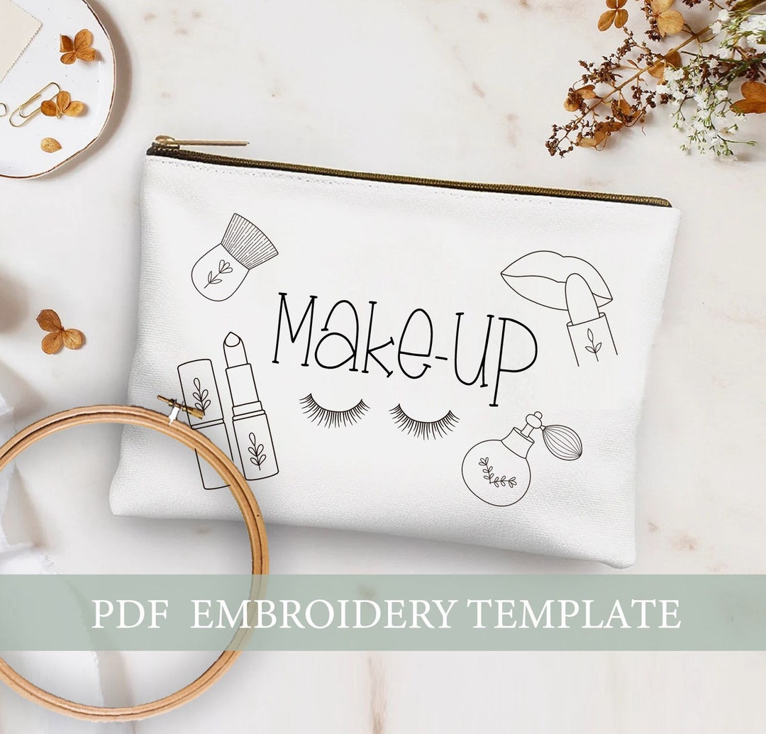 Makeup Embroidery Floral Hand Embroidery Instant Download Etsy