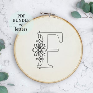 Modern Alphabet Embroidery Patterns, Hand Embroidery Patterns, Full Alphabet, STARLIGHT Design, Monogram Hand Embroidery, Alphabet Bundle