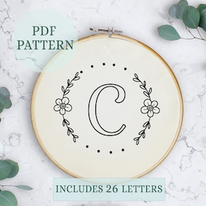 Tiny Flower Alphabet, Hand Embroidery Pattern, Digital PDF Download, Instant Download, Hand Embroidery, Detailed DIY Monogram, baby shower