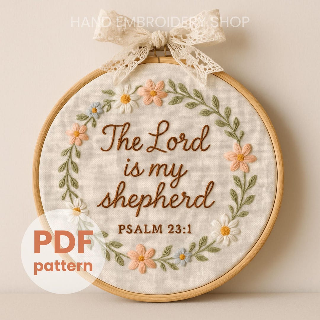 Bible Verse Embroidery Pattern, Floral Hoop Art (PDF Pattern) - Etsy