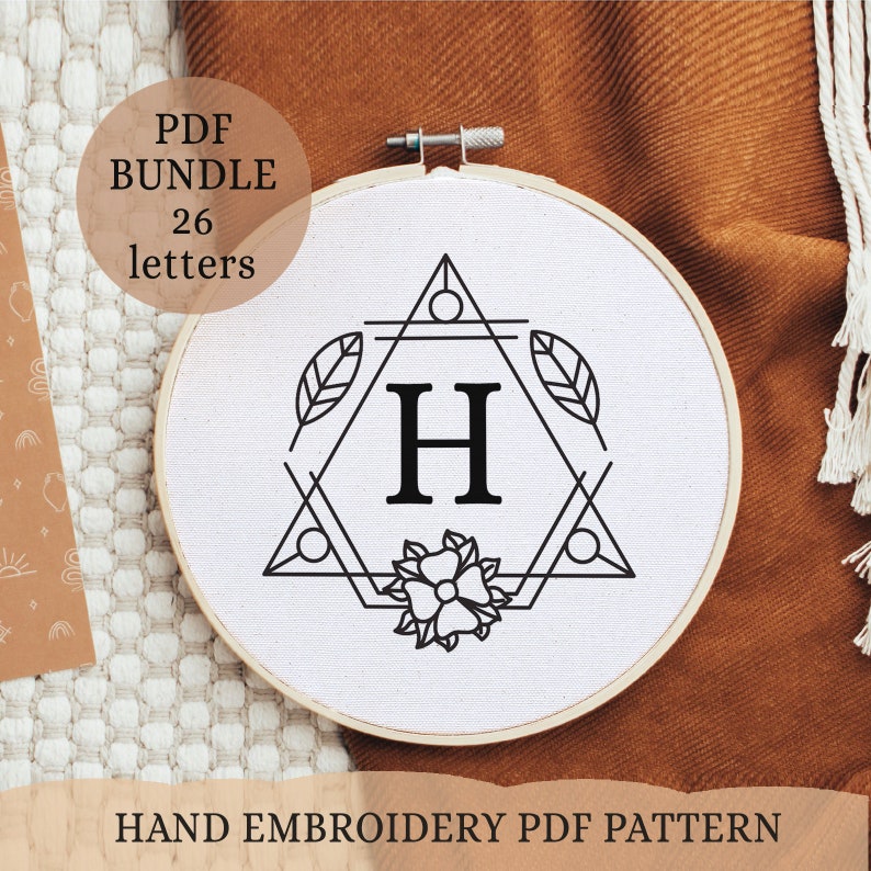 Hand Embroidery Alphabet PDF Pattern Alphabet Garden Etsy