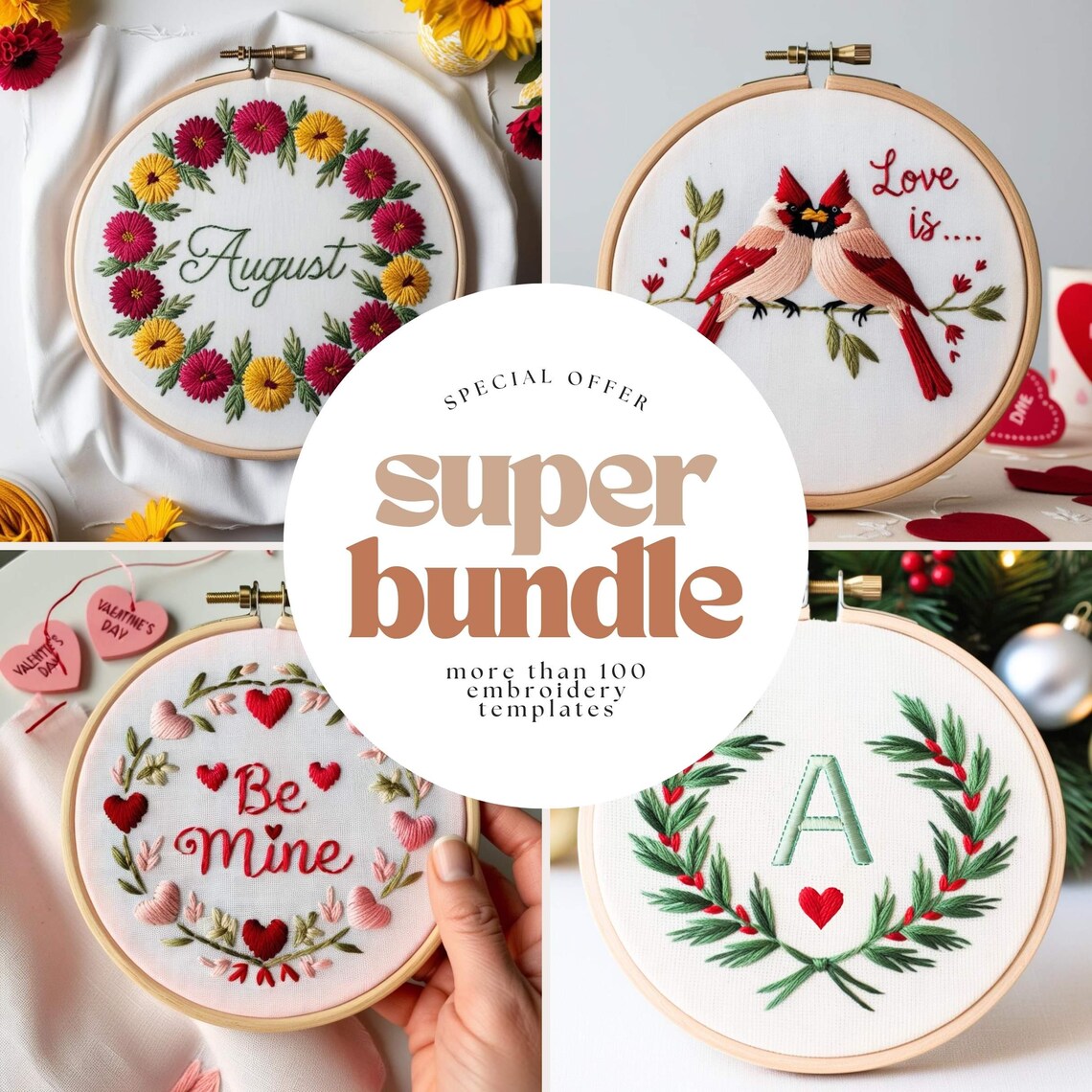 Embroidery Pattern Bundle: 100+ Hand Embroidery Designs (PDF) - Etsy