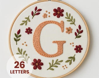 Floral Alphabet PDF Pattern: DIY Printable Monogram (Instant Download)