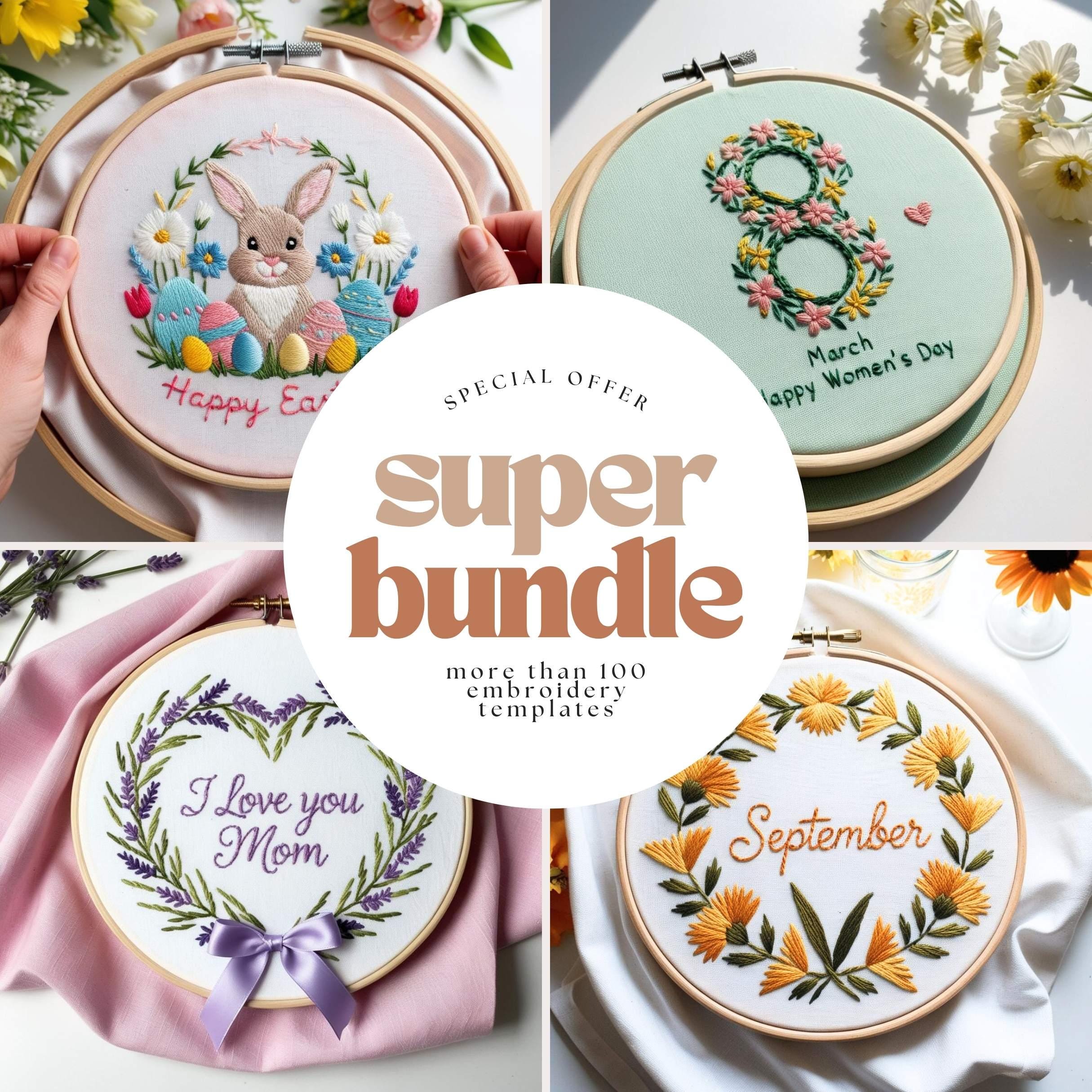 Embroidery Pattern Bundle: 100+ Hand Embroidery Designs (PDF) - Etsy