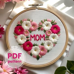 Mama Hand Embroidery PDF Pattern File, Mother's Day Handmade Gift Idea, Floral DIY Hoop Art Design, Digital Download Needlepoint Pattern - Etsy Mama Hand Embroidery PDF Pattern File, Mother's Day Handmade Gift Idea, Floral DIY Hoop Art Design, Digital Download Needlepoint Pattern - Etsy