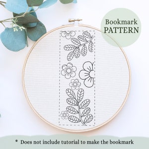 Whimsical Floral Embroidery, Hand Embroidery, Floral Embroidery, DIY Embroidery,  Handmade bookmark, handmade gift idea, Journal Accessories