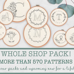 MEGA OFERTA DE POR VIDA, patrones de bordado, presente y futuro, paquete especial, acceso de por vida, descarga instantánea, colección Alphabet