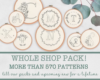 MEGA OFFER LIFETIME, embroidery patterns, present and futur, Special Bundle pack, Access lifetime, instant download, Alphabet Collection