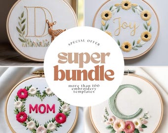 Embroidery Pattern Bundle: 100+ Hand Embroidery Designs (PDF)