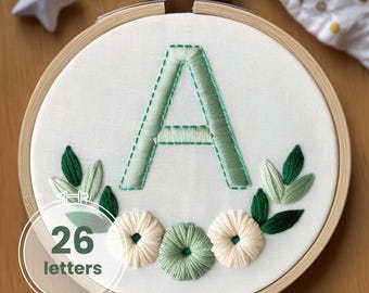 Alphabet Embroidery Pattern: Hand-Stitched Monogram Letters (PDF Download)