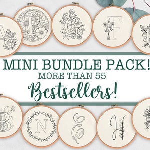 Mini bundle Pack, The Bestsellers of our Store, Hand embroidery patterns, Special Mini Bundle pack, instant download, Alphabet Collection