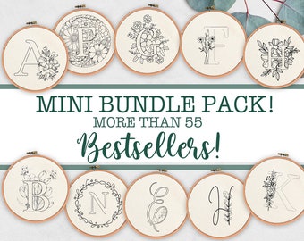 Mini bundle Pack, The Bestsellers of our Store, Hand embroidery patterns, Special Mini Bundle pack, instant download, Alphabet Collection