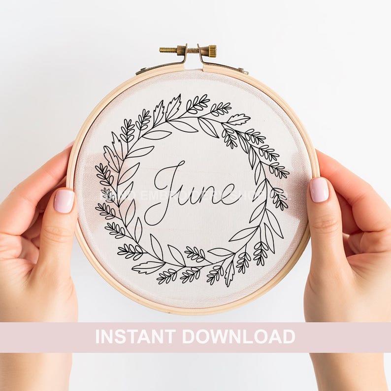 Monthly Floral Wreath Hand Embroidery Pattern Set (PDF Pattern) - Etsy