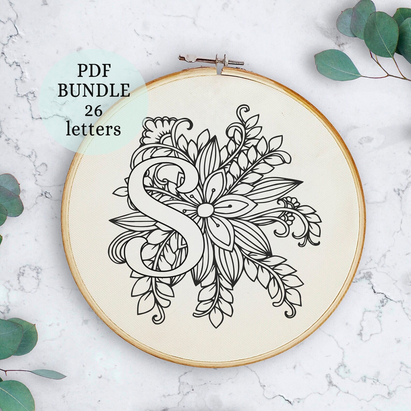 55 Alphabet Hand Embroidery Patterns: Mini Bestseller Bundle (PDF ...