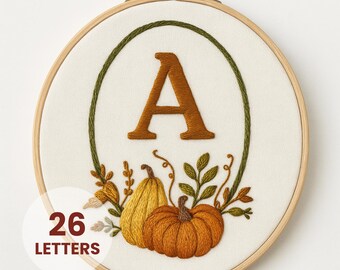 Halloween Embroidery Pattern: Spooky Pumpkin Alphabet (PDF Pattern)