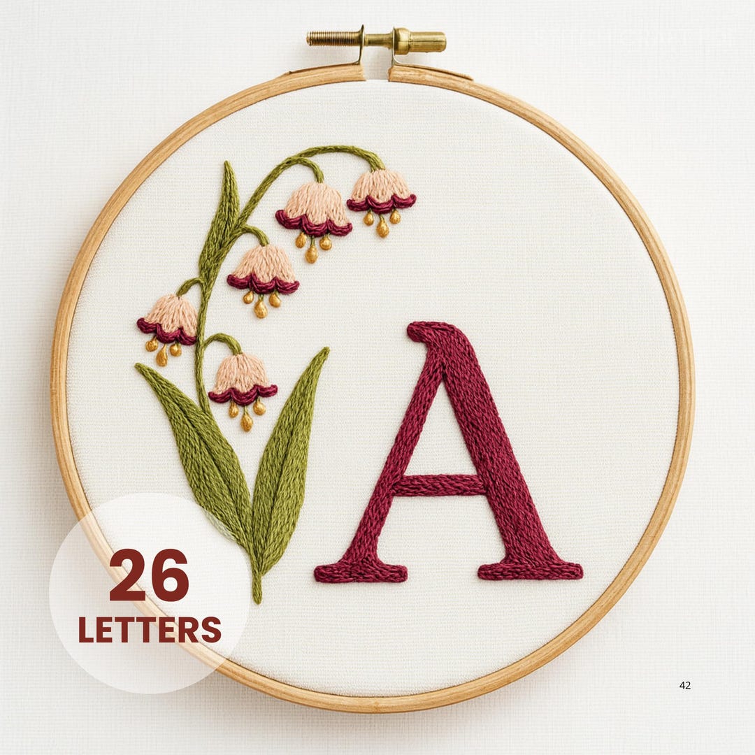 Bell-flower Alphabet PDF Pattern: DIY Floral Monogram (digital Download ...