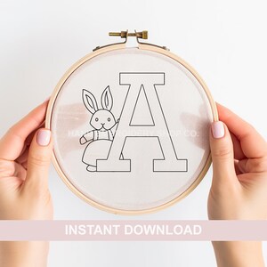 Peter Rabbit Alphabet Embroidery Pattern, Floral Initial (PDF Pattern ...