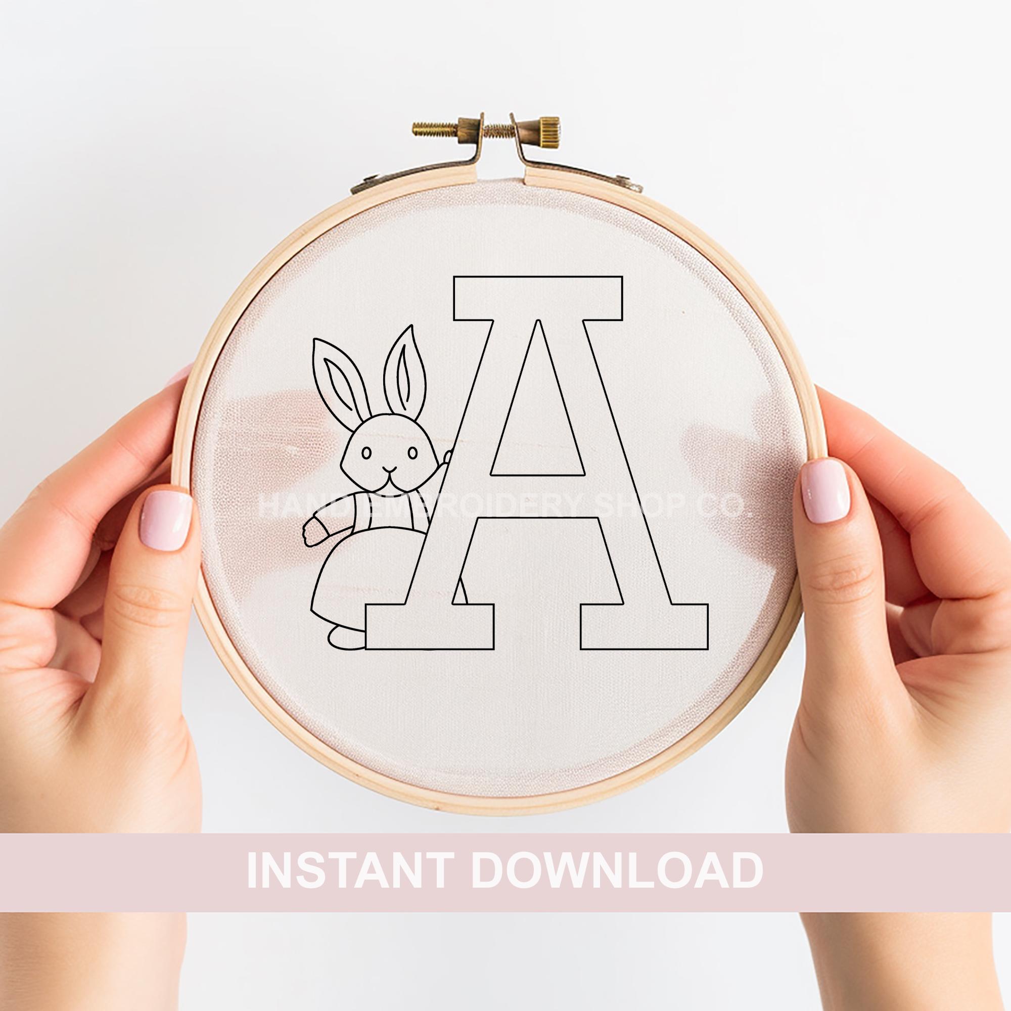 Peter Rabbit Sign Abc Peter Rabbit Alphabet Embroidery Pattern, Floral Initial (PDF Pattern ...