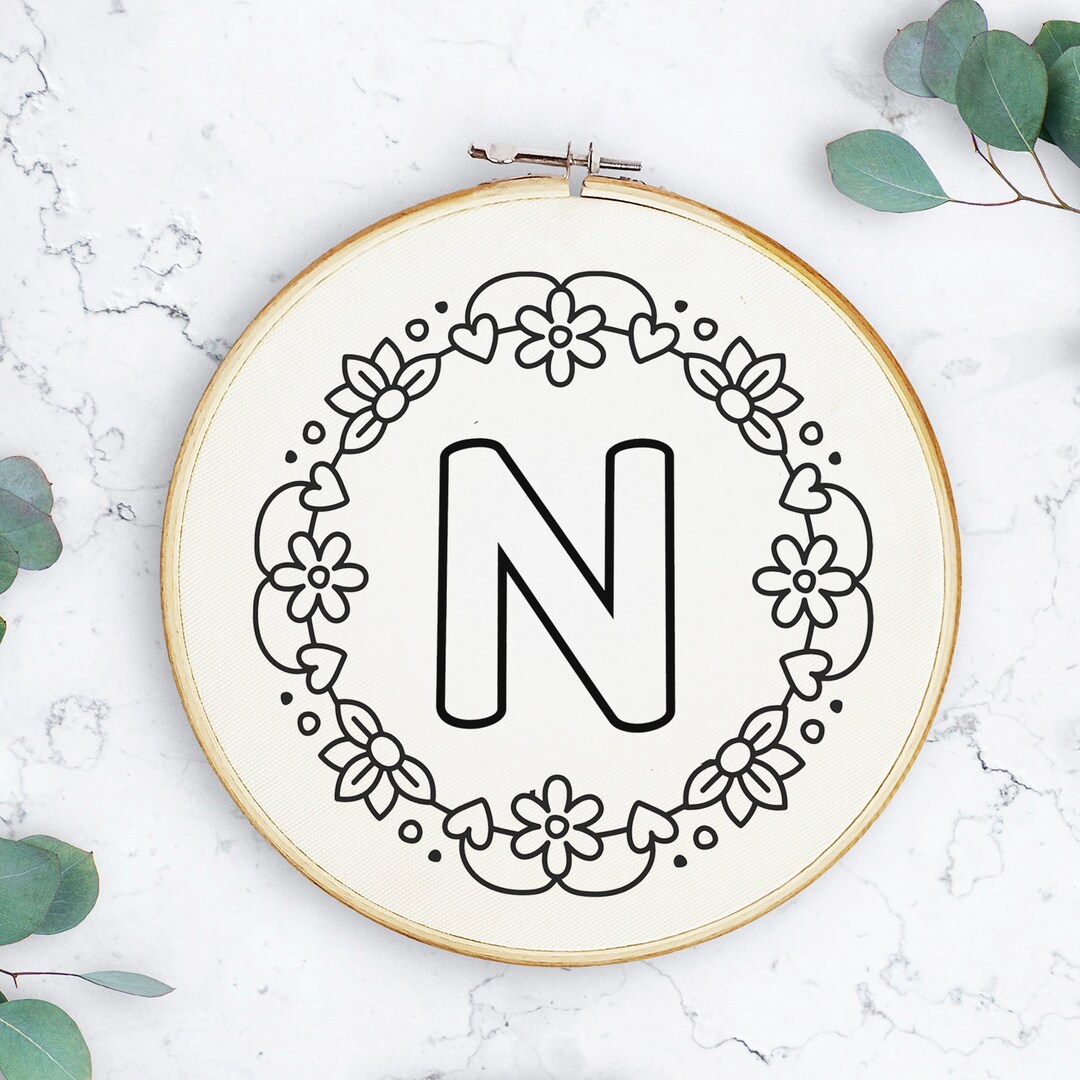 New Alphabet Hand Embroidery Pattern Modern Embroidery - Etsy