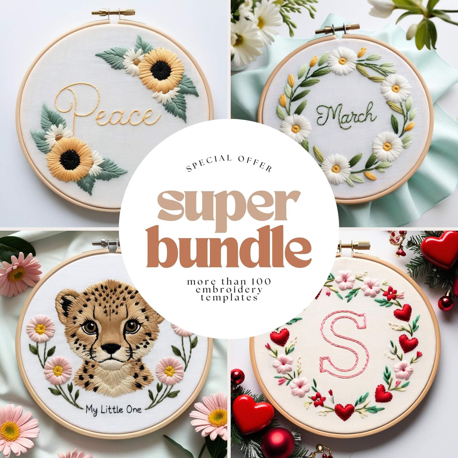 Embroidery Pattern Bundle: 100+ Hand Embroidery Designs (PDF) - Etsy