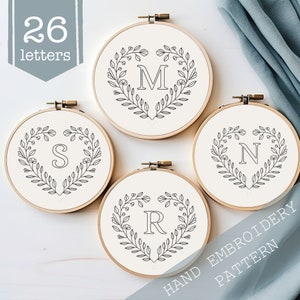 Heart Embroidery, Love Alphabet, Hand Embroidery Pattern, Embroidery Design, DIY Crafting, Heart Crafts, Love Letter, Embroidery PDF Pattern
