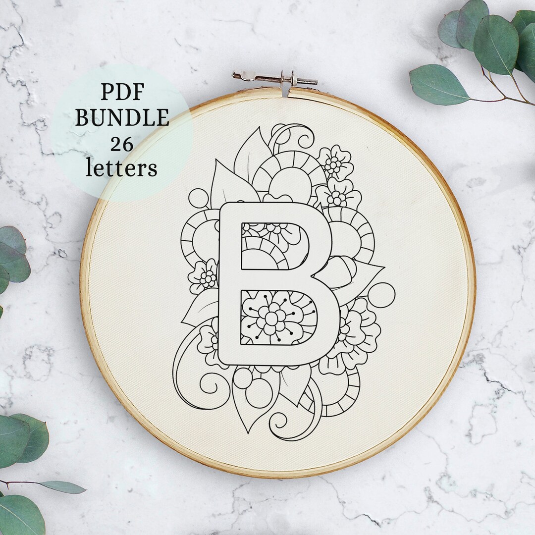 Calligraphy Letters Pattern Calligraphy Embroidery Letters: DIY Alphabet Pattern (PDF) - Etsy