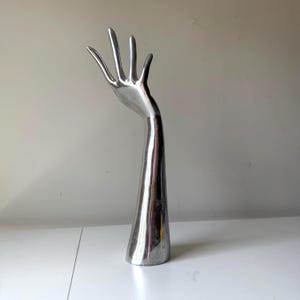 Cast Aluminum Chrome Hand Sculpture