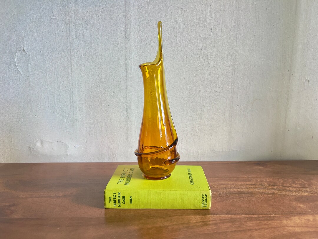 Kanawha Amber Glass Swung Vase Vintage Retro MCM Etsy
