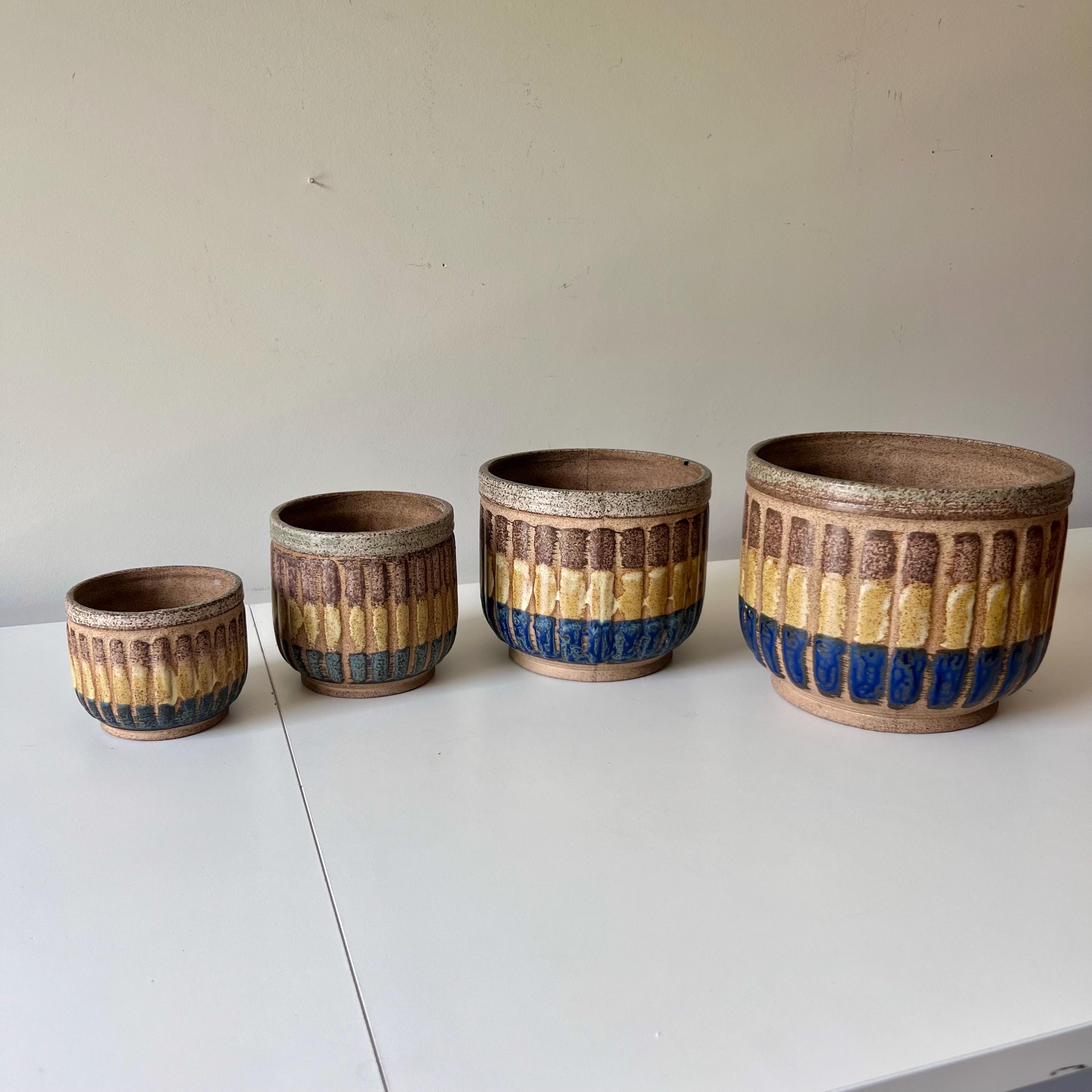 ミッドセンチュリーモダン　陶器 1970年代ミッドセンチュリーモダンヴィンテージストライプ陶器