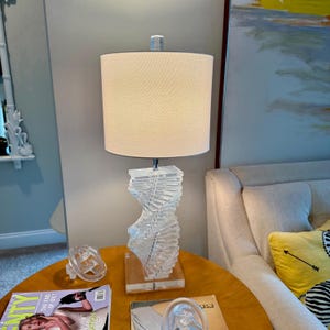Vintage Karl Springer Style Lucite Helix Twist Table Lamp