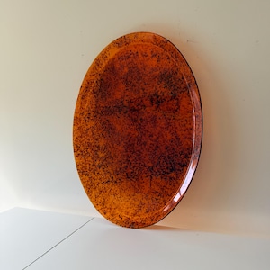 Vintage 1970s Tortoiseshell Large Acrylic Tray, Mid-Century Modern