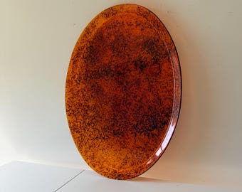 Vintage 1970s Tortoiseshell Large Acrylic Tray, Mid-Century Modern