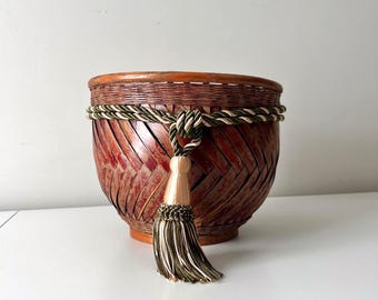 Maceta vintage de espiga con borla