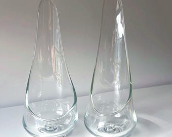 Viking glazen taperglow kandelaars uit de jaren 60