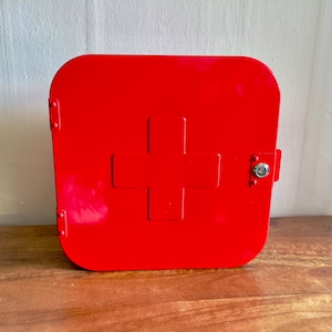 Retired IKEA Gunnern Red Metal, Emergency Cabinet, Medicine