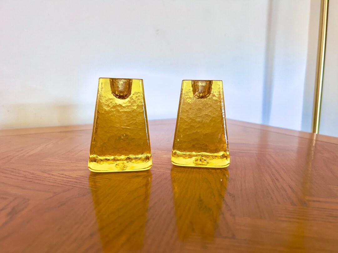 Vintage Fire and Light Recycled Glass Citrine Yellow Etsy