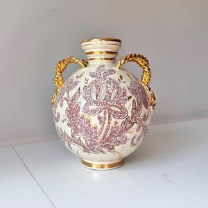 1960s Italian Gold Tassel Pottery Vase