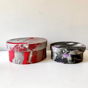 Pair of Annanstans x IKEA Acid Drip Round Fabric Boxes