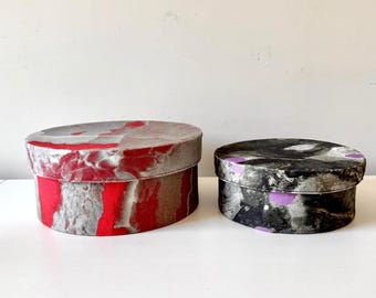 Par de cajas de tela redondas con efecto ácido de Annanstans x IKEA