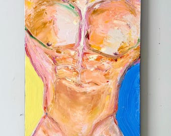 Origineel naakt mannelijk figuratief olieverfschilderij van Christian Kozaki