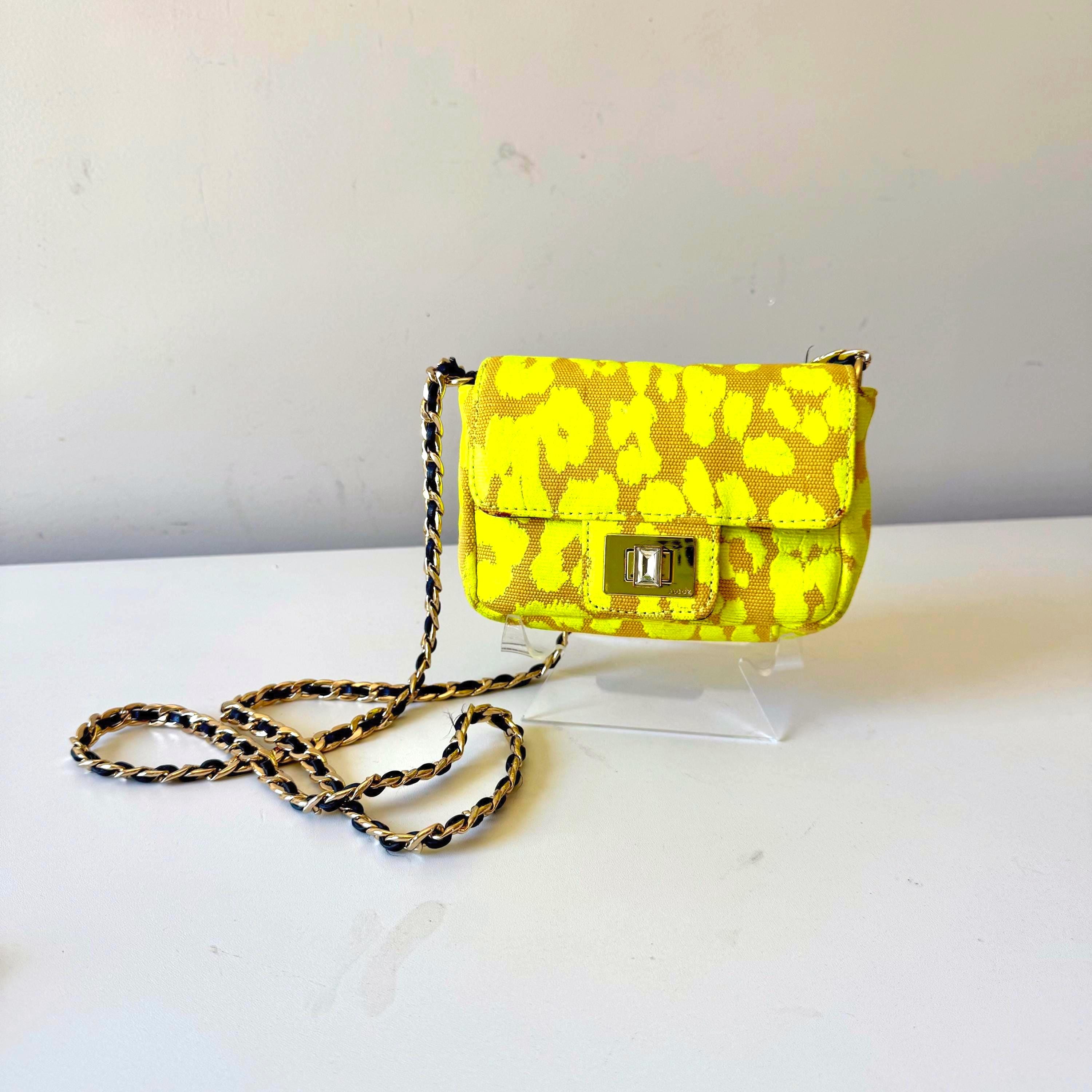 Vintage Juicy Couture Neon Chartreuse Leopard Print Mini Crossbody