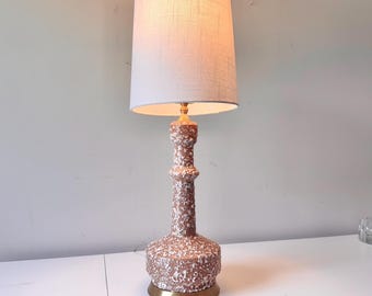 Fat Lava Glaze Pottery Lamp – Restored, Rewired, Vintage Mid-Century Modern