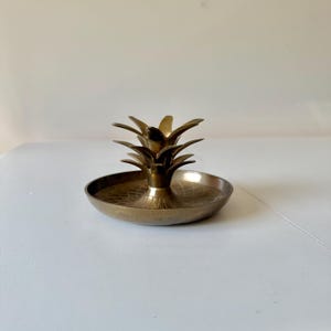 Vintage Messing Ananas Blatt Palmwedel Kerzenhalter Halter