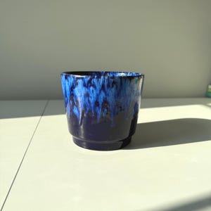 Vintage Marei Keramik Blue Drip Glaze West German Pottery Planter