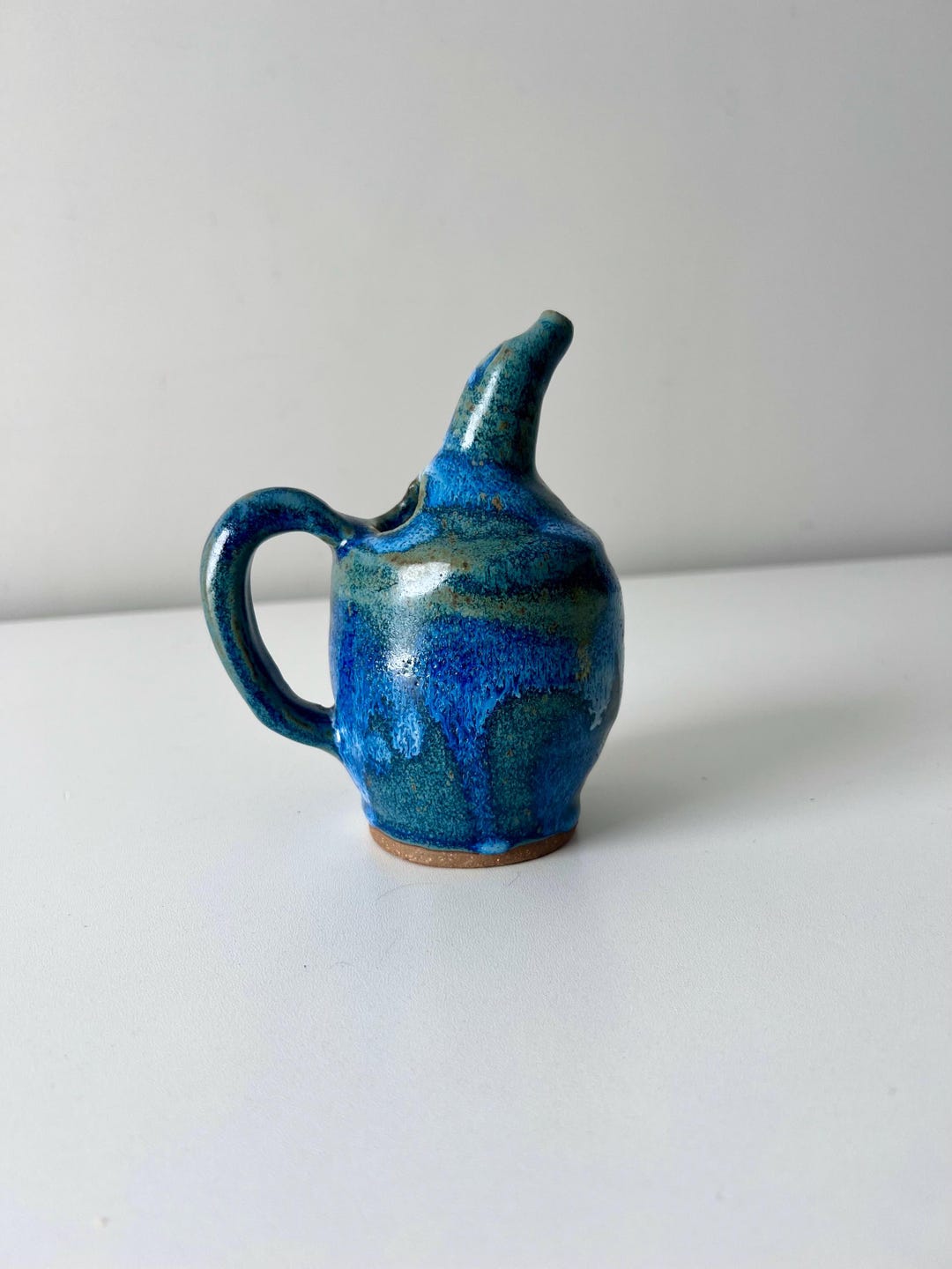 Blue and Green Drip Glaze Studio Pottery Art Creamer, Vintage - Etsy